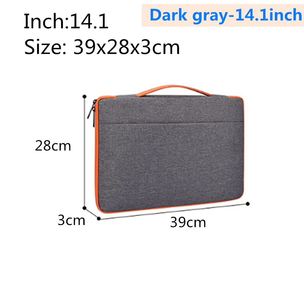 Dark gray-14.1inch Водонепроницаемый ноутбук сумка рукав чехол Защитный 13,3 14,1 15,4 15,6 дюймов для ноутбука Apple лайнер посылка macbook просо чехол - Цвет: Dark gray-14.1inch