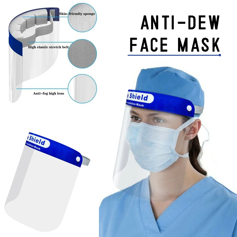 

Anti Droplet Dust-proof Full Face Cover Mouth Mask Protective Visor Shield Droplet Face Shield Washable Transparent In Stock