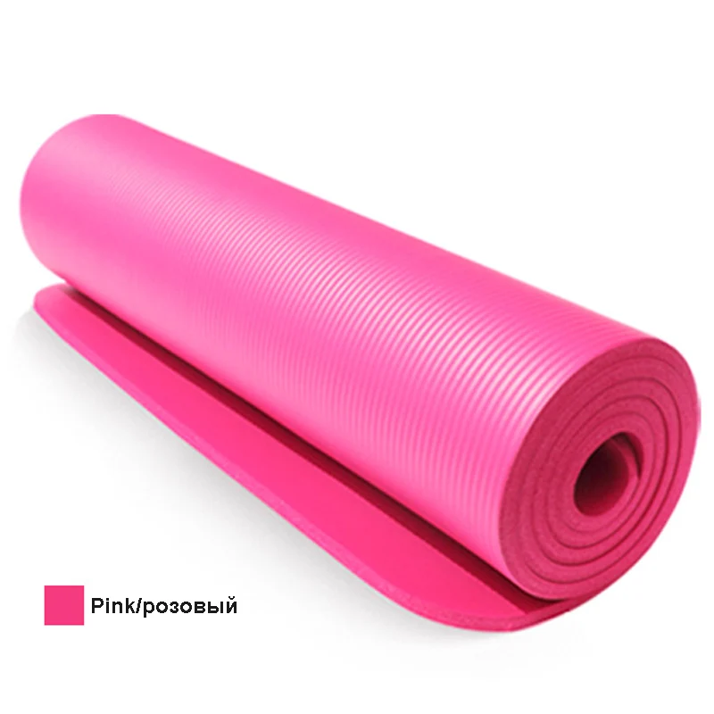 pink Нескользящий Коврик для йоги 1830*610*10 мм, коврик для йоги, тренажерного зала, для помещений, для фитнеса, гимнастического спорта, для похудения, мягкие коврики для пилатеса - Цвет: pink
