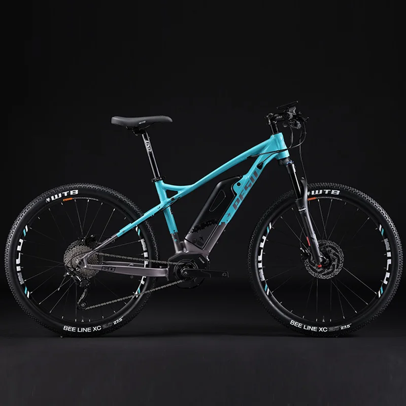27.5inch XC mountain ebike 350w Mid -motor smart electric mountian bicycle PESU E-BIKE 500wh lithium battery max speed 50km/h