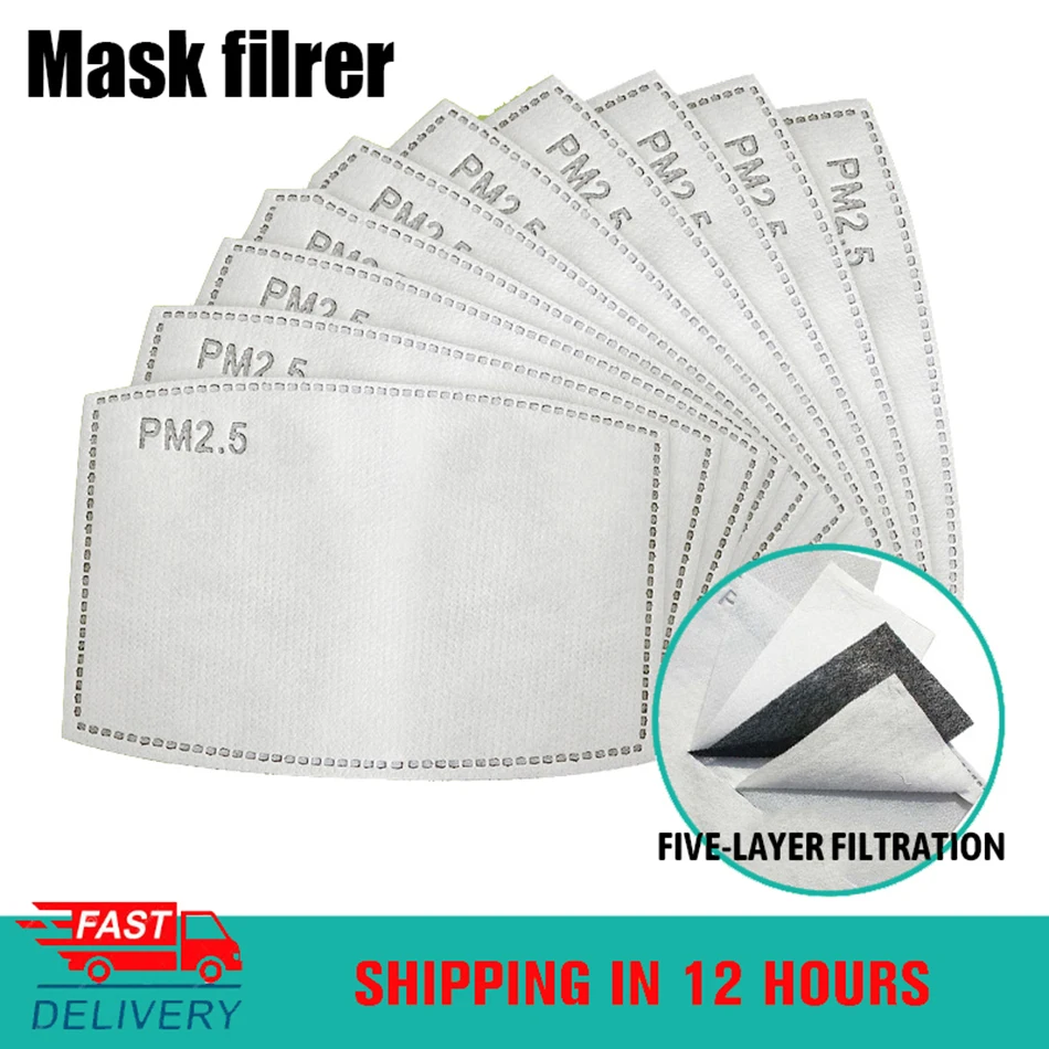 10 шт. маска для полости рта 5Ply защитный PM2.5 фильтр пыли одноразовые маски лица