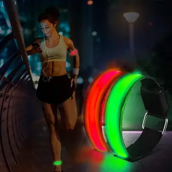 

4pcs Hot Sale Nylon Armbands Classic Delicate LED Luminous Wristband Unisex Adult Sport Glowing Armbands Arm Belt Strap