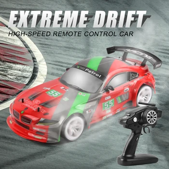 

High speed 1/10 RC Racing Drifting Cars Remote Control One-click Acceleration In Double Battery Big Off-road 4WD for Adults
