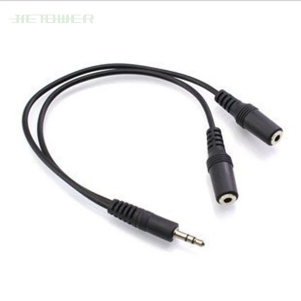 3 5mm Male Splits Two 3 5mm Female Headphone Audio Adapter Cable Professional Audio Line Hot Sell 300pcs lot