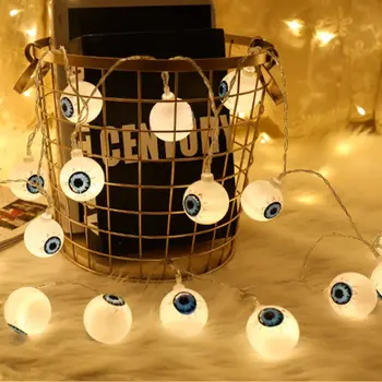 

20 LEDs Glowing Ghost Eyeball String Light Halloween Creepy Lamp Home Party Yard 19QE
