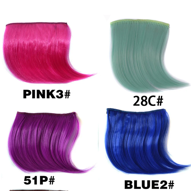 1PC 12 Colors Pretty Girls Clip On Clip In Front Bang Fringe Hair Extension Piece Thin Mini wig horns lengthen bangs