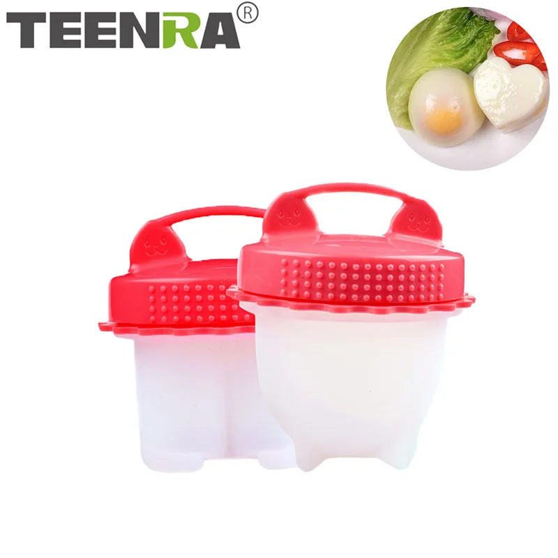 

TEENRA 6Pcs/set Silicone Egg Poacher Portable Boiled Egg Cooking Without The Shell Silicone Egg Maker Steamed Kitchen Tools