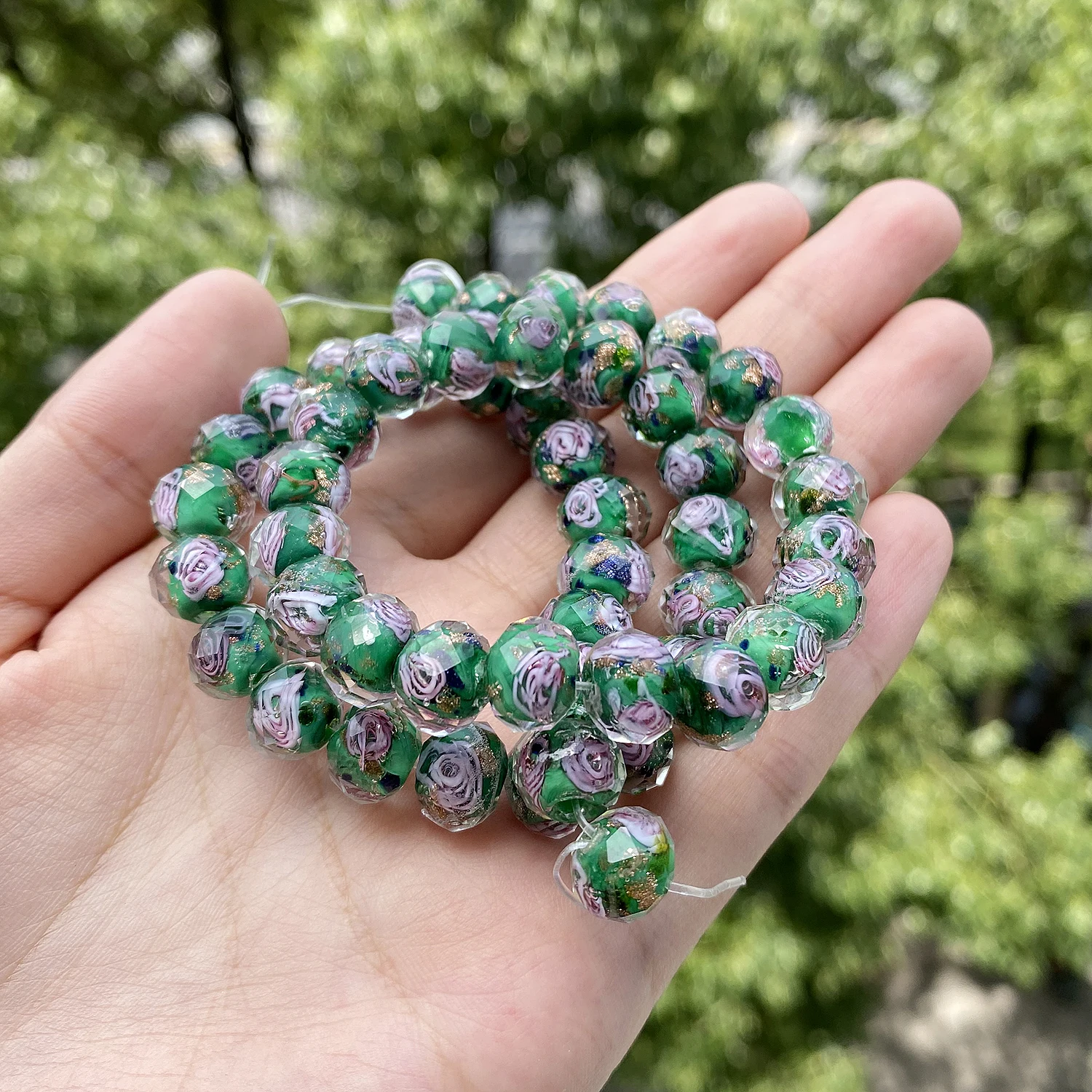 10pcs/lot Multiple Colors 10mm Murano Transparent Glass Beads Lampwork Loose Beads for Bracelet Necklace DIY Jewelry Making