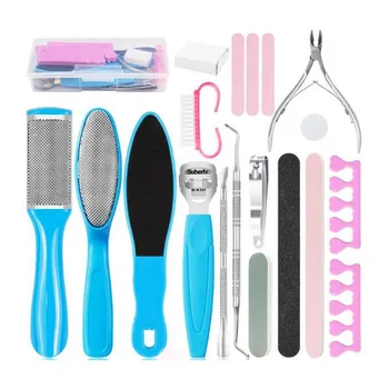 

16/19/20Pcs Foot Scrubber Professional Pedicure Tools Kit Rasp Foot File Callu Remover Feet Exfoliating Scrubber Cleaner