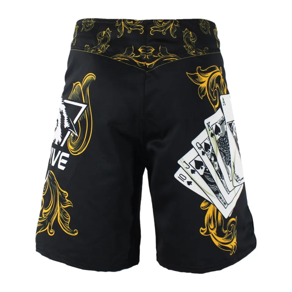 WTUVIVE мужские желтые покер воин боксерские фитнес дышащие боксерские шорты Тигр Муай Тай боксерские шорты Дешевые ММА шорты для кикбоксинга