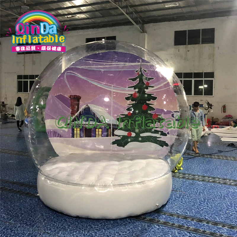 Chrsitmas вечерние прозрачные надувные куполообразная чаша палатки, прозрачный ПВХ надувной снежный шар с туннельным входом