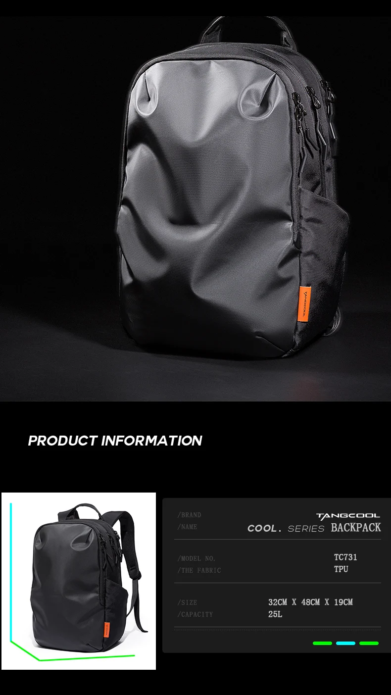 Tangcool, модный мужской рюкзак для путешествий, большая вместительность, сумка для альпинизма, водонепроницаемый рюкзак для ноутбука, повседневный школьный рюкзак