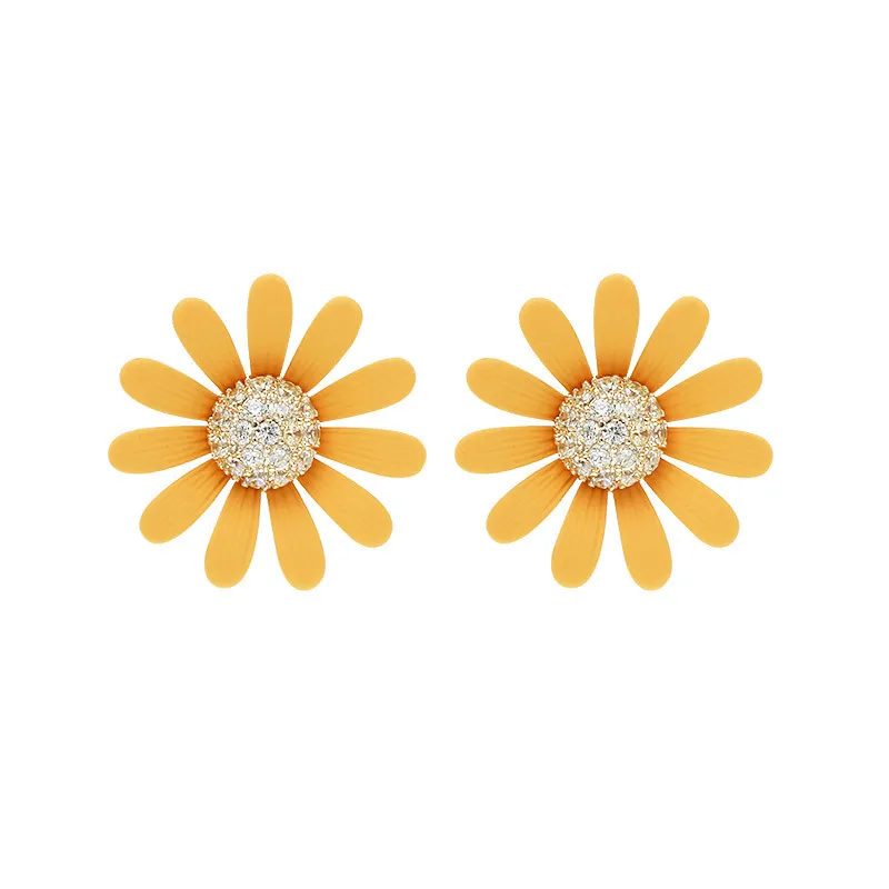 

Molinuo Small daisy earrings cute small fresh flower earrings Korean temperament Mori petal earrings net red super fairy