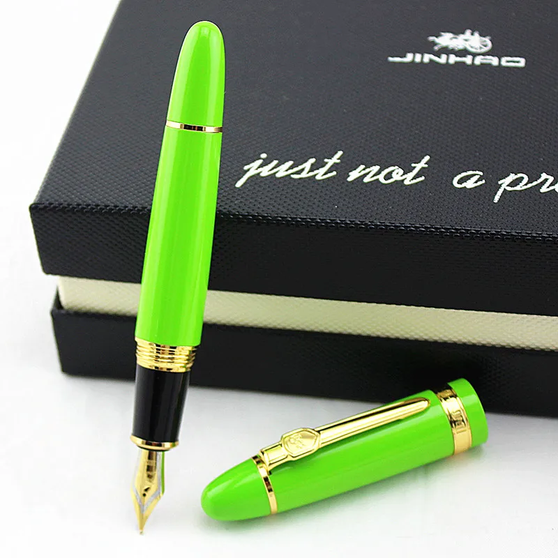 JINHAO 159 18KGP 0,7 мм СРЕДНИЙ перо с широким основанием авторучка офисная авторучка с коробкой - Цвет: W