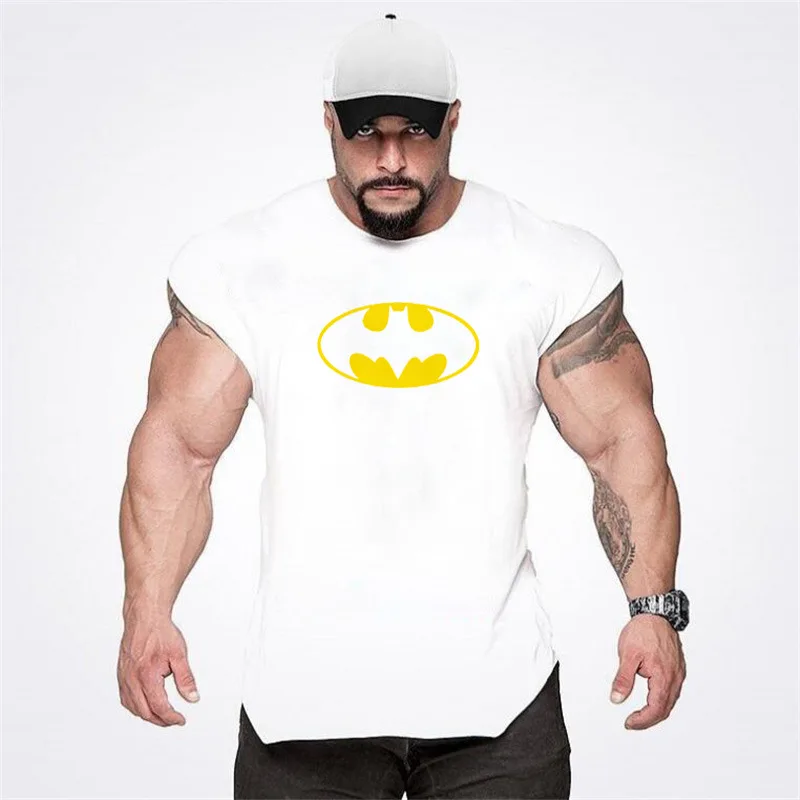

Cross-Border Batman Fitness Sports Vest Men's Running Training Waistcoat Sleeveless T-shirt Cotton Slim Fit Bodybuilding Top