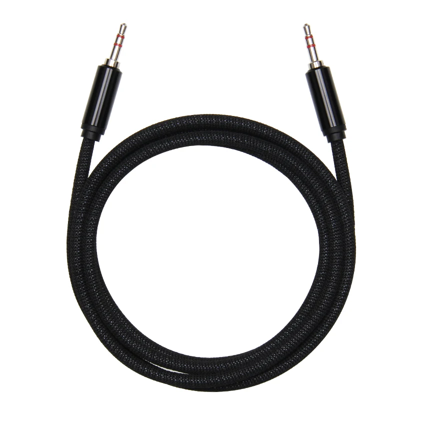 1 5m Nylon Braid Jack 3 5mm Audio Cable Male to Male Stereo Auxiliary AUX Cord for iPhone Car Speaker Headphone Earphone MP3 4