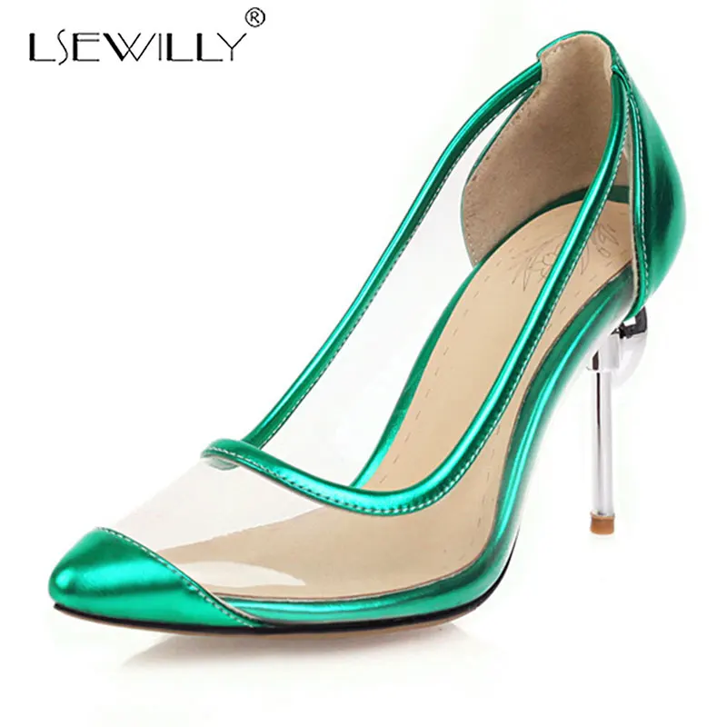 

Lsewilly 2020 big size 33-52 pumps women shoes pointed toe transparent spring summer single shoes sexy wedding shoes ladies
