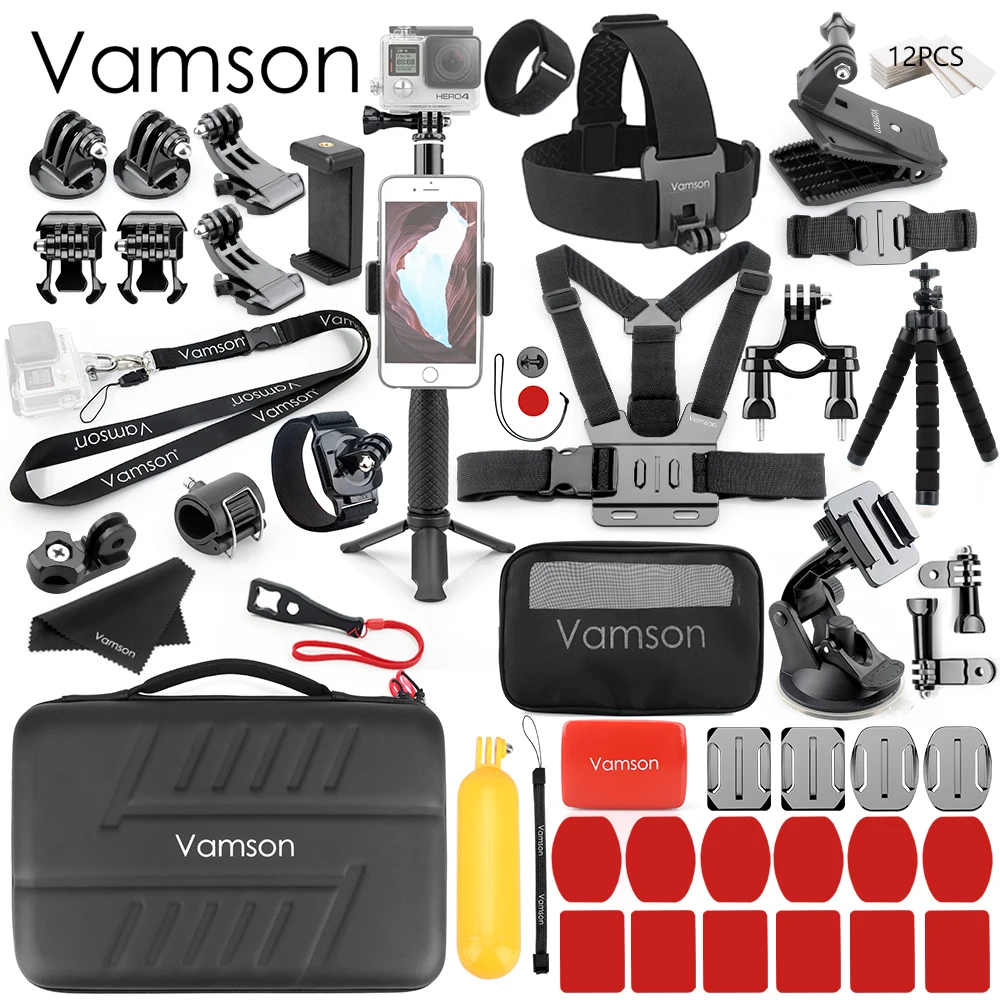 Vamson для аксессуары GoPro 7/6/5 палка для сэлфи черного цвета штатив-Трипод для камеры DJI OSMO экшн Камера для Xiaomi yi4K-VS81