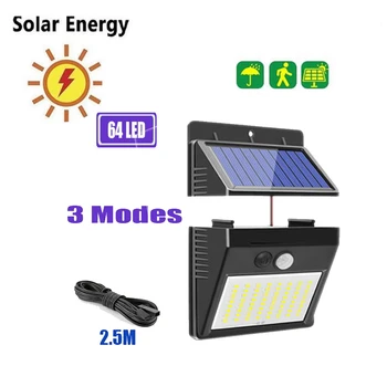 

64/30 LED Solar Light PIR Motion Sensor Wall Lamp Energy-saving Lights Waterproof Outdoor Garden Floodlights SpotLights optional