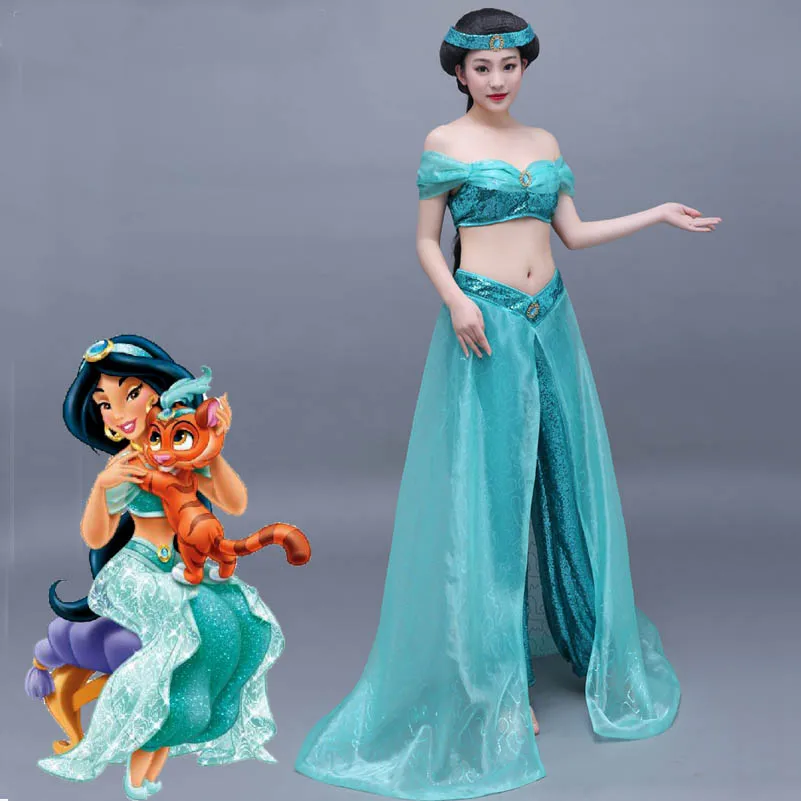 Oneerlijk Ook duif Nieuwe Aladdin En De Magische Lamp Jasmine Cosplay Kostuum Volwassen  Vrouwen Halloween Kostuums Fancy Buikdans Prinses Jasmine Kostuum -  AliExpress