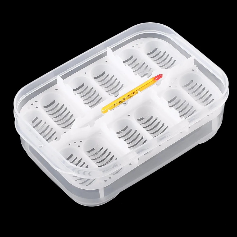 Пластиковый 12 отверстий инкубационный лоток для яиц рептилий с термометром инкубационный инструмент для инкубации яиц змеи
