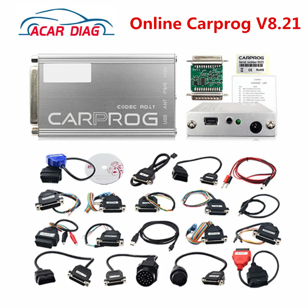 Онлайн Carprog V8.2 V10.93 полный адаптер с генератором ключей Автомобильный Prog для