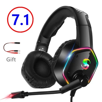 

7.1 Stereo LED Gaming Headset For PS4 Gamer Headphone with Microphone Noise Cancel PC Computer Over Ear Cascos 3.5 Jack Cosque