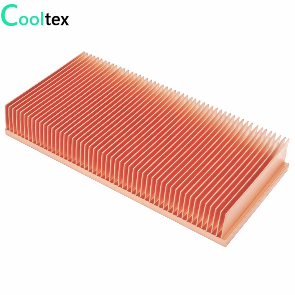  Pure Copper Heatsink 100x50x15mm Skiving Fin Heat Sink Radiator for Electronic RAM Chip LED VGA Coo