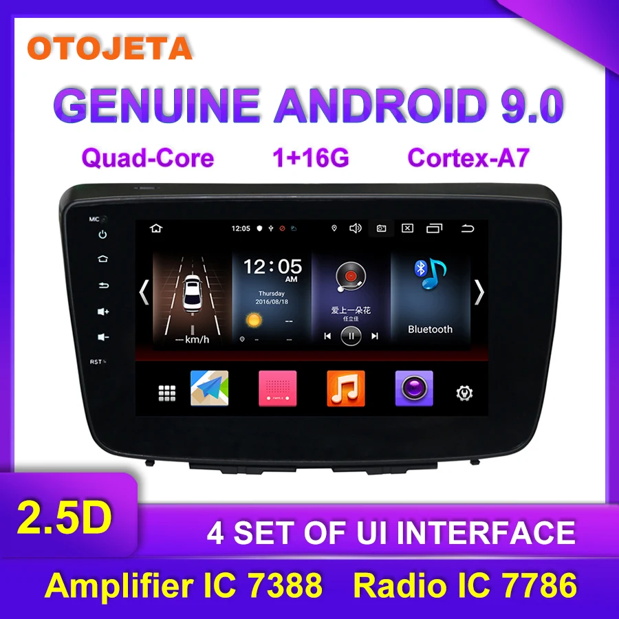 

OTOJETA Android 9.0 Player Car Multimedia Radio For 2016 2018 SUZUKI BALENO GPS Bluetooth Navigation full touch tape recorder