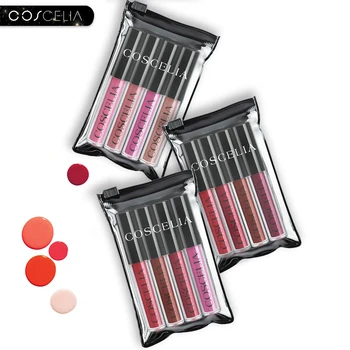 

COSCELIA Matte Lipstick Velvet Sexy Lip gloss Set Cosmetic Lip Tint lip gloss Waterproof 4pcs lipstick for lips Moisturizer