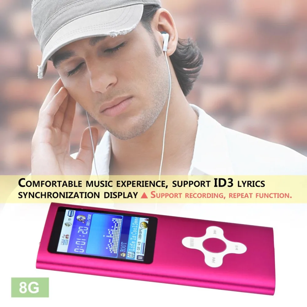 Fashionable Design 1.8 Inch Screen MP4 Player Built-in 8GB/16GB Memory Video Raido FM Player Music Player Voice Recorder