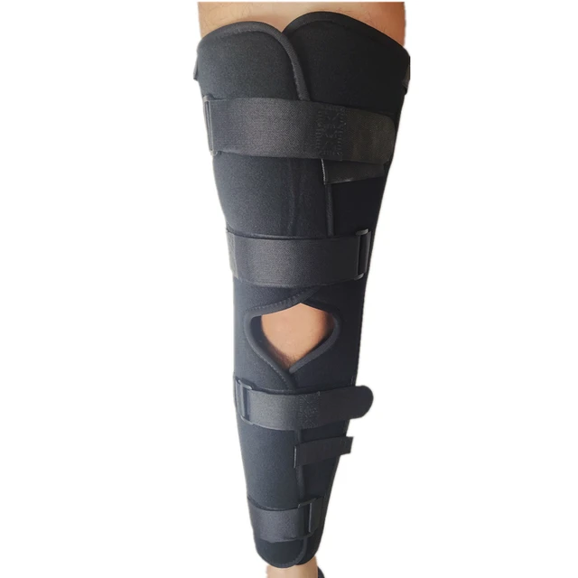 Adjustable Tri-Panel Straight Leg Support Knee Immobilizer Brace