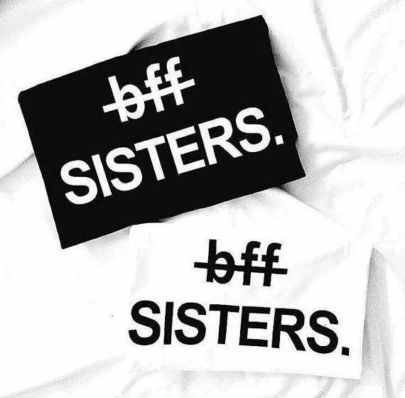 Футболка bff женская с надписью best friend sister модная Повседневная рубашка Bff для пар