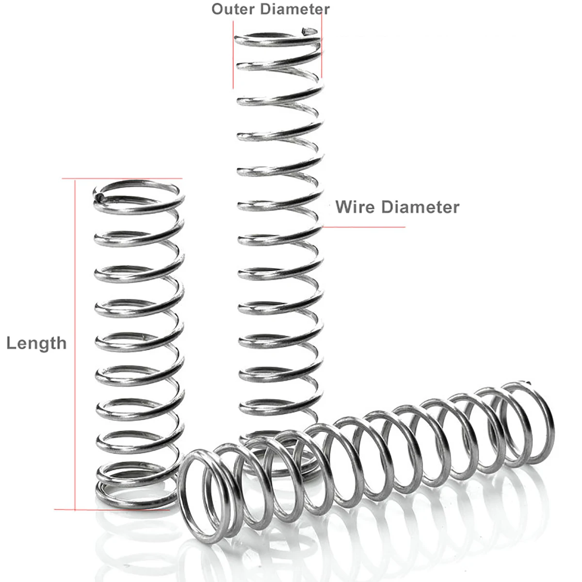 10pc Horgány plated Acél tömörítés Kibuggyan vezeték dia 0.8mm y-type Járókerék Kiegyenlítés Árad vmiből Sürgetés Kibuggyan OD 7mm-11mm  Hossz 10-100mm