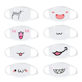 

8pcs Cotton Mouth Mask Cute Cartoon Print Unisex Anti Dust Pollution Dustproof Face Mask Mascarilla Masque Washable Masks