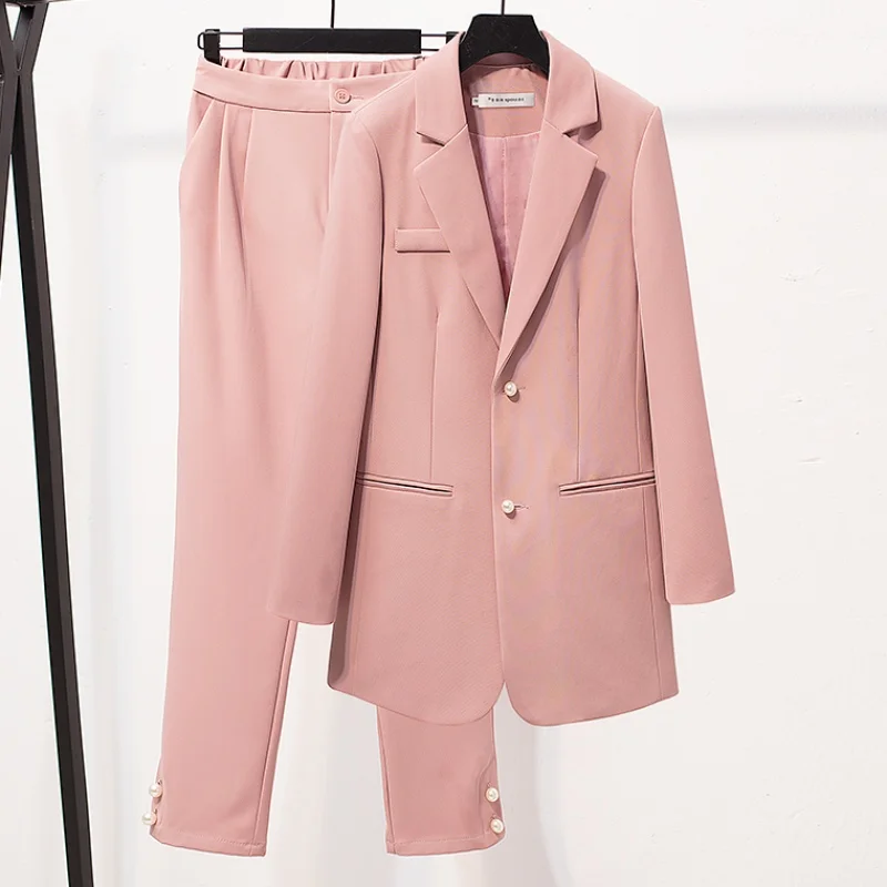 

High quality temperament business women's suits pants suit Autumn new slim single-breasted ladies jacket blazer Office pants set