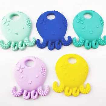 

DHL 200pcs Octopus-Shaped Silicone Teether Soft Texture Baby Teething Toys DIY Nursing Accessories Food Grade Silicone