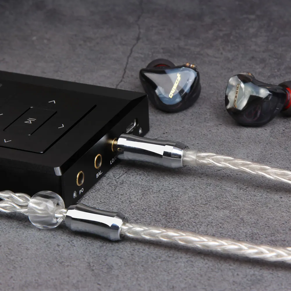 FDBRO MMCX 2Pin разъем 8 ядро 6N монокристаллической Медь посеребренный кабель 2,5/3,5/4,4 мм балансный кабель для SE846 SE535 H2 H3
