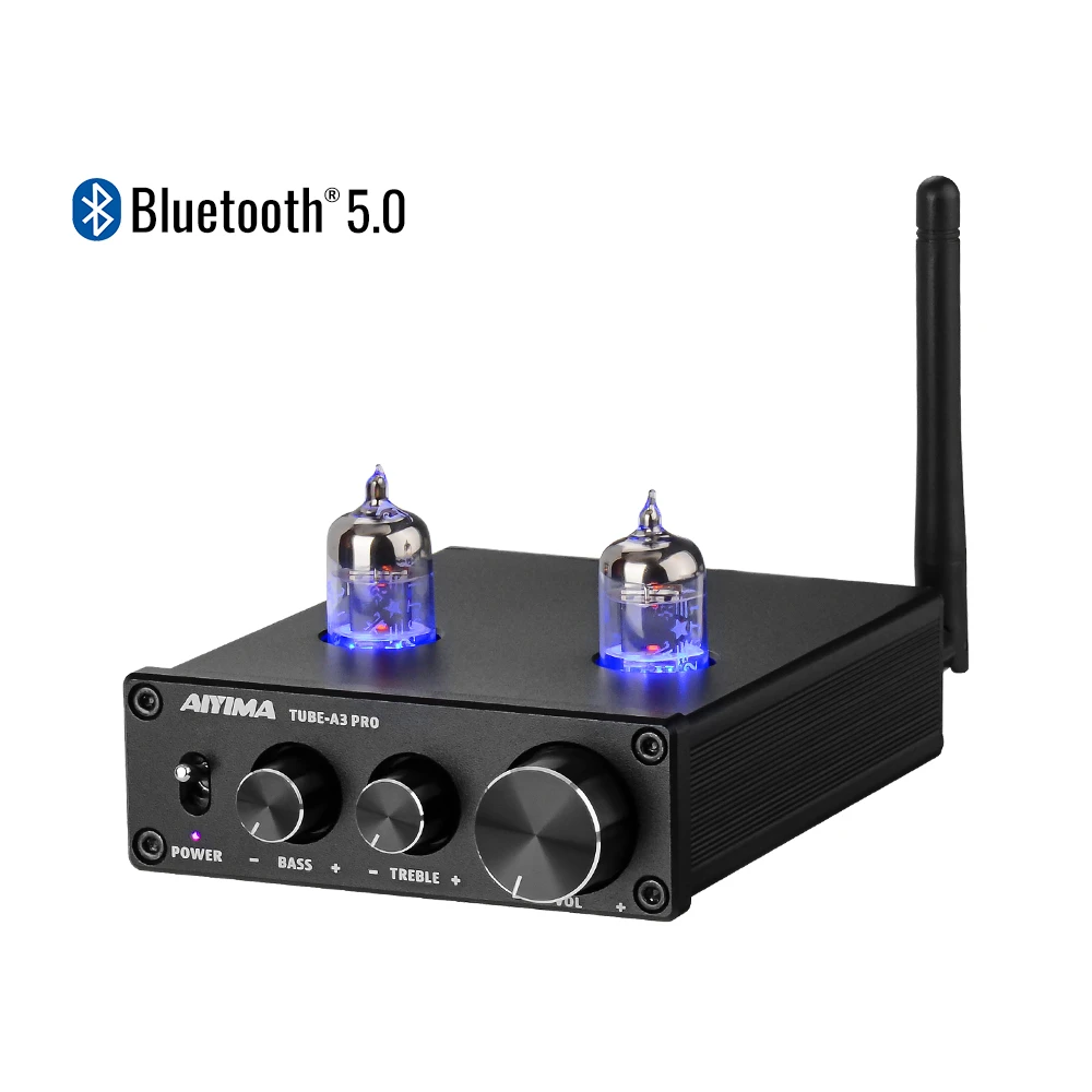 bass amp AIYIMA 6K4 Vacuum Tube Amplifier Preamplifier Bluetooth 5.0 Preamp AMP With Treble Bass Tone Adjustment For Home Sound Theater surround sound amplifier