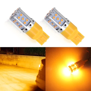 

2 pcs T20 W21W 7440 3030 35 SMD 992 LED error free Canbus without Hyper Flash new turn signal 12V DC amber white