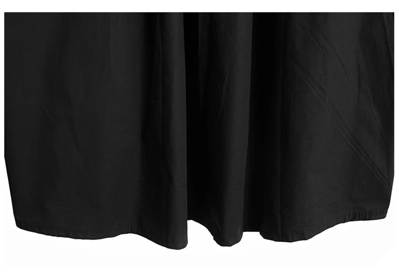 [EAM] Women Black Irregular Pleated Big Size T-shirt New Round Neck Long Sleeve  Fashion Tide  Spring Autumn 2020 1DA567