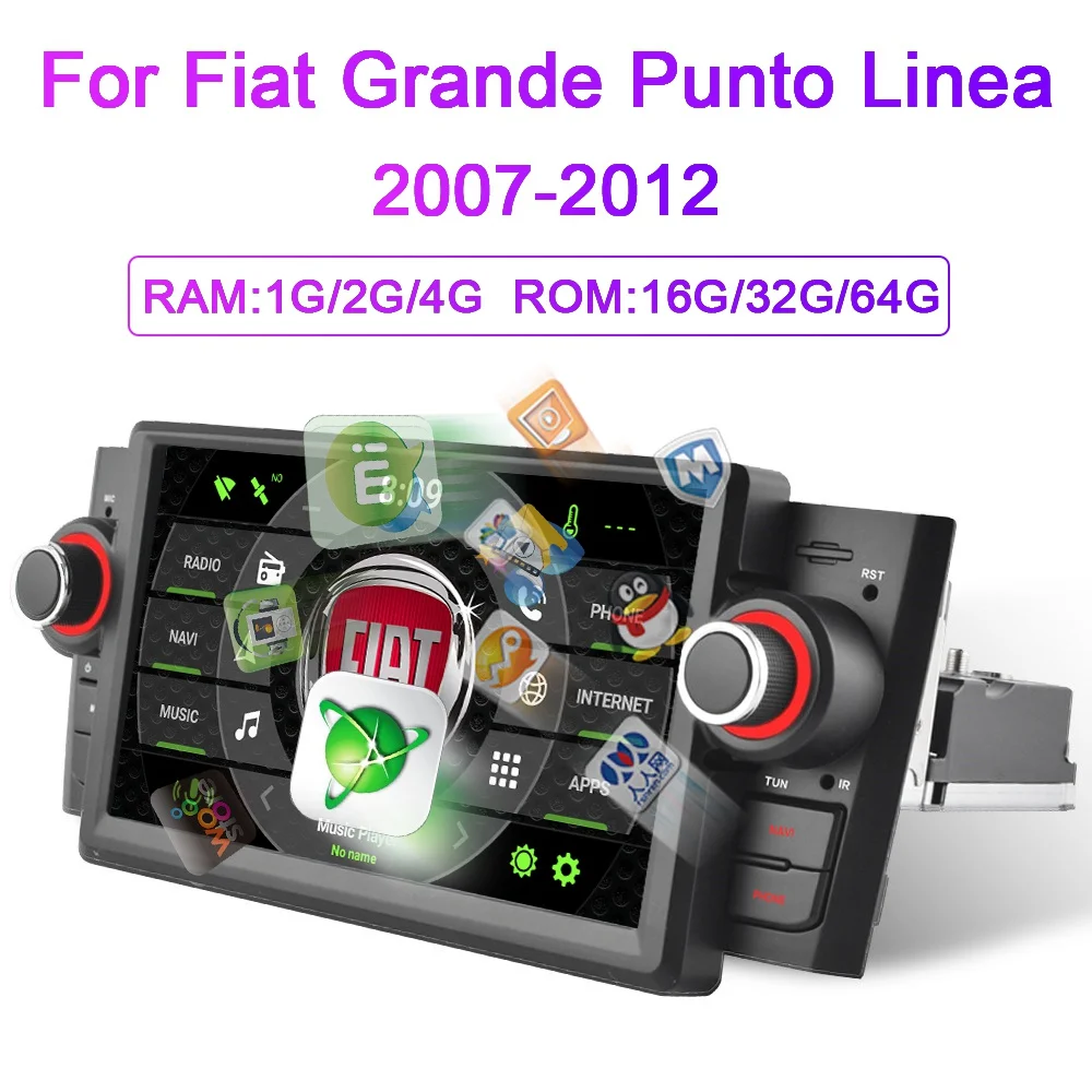 Автомагнитола для Fiat Grande Punto Linea 9 0 2007 2008-2009 4 + 64 ГБ Android 2012 GPS RDS DSP мультимедийный