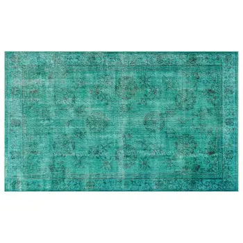 

Handmade Turquoise Vintage Overdyed Turkish Area Rug 162x268 Cm-5'4''X8'10''