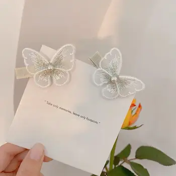 

Fairy Filters ~ Stereo Butterfly Hairclip chao xian Pearl Mesh Issuing liu hai jia Decoration Clip Girls Hair Accessories