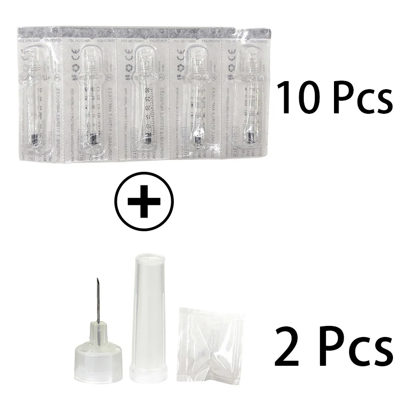10 syringe 2 needle Розовая гиалуроническая ручка, пистолеты с гиалуроновой кислотой, сыворотка без инъекций, ручка для омоложения кожи против морщин, липатомайзер для лифтинга губ - Цвет: 10 syringe 2 needle