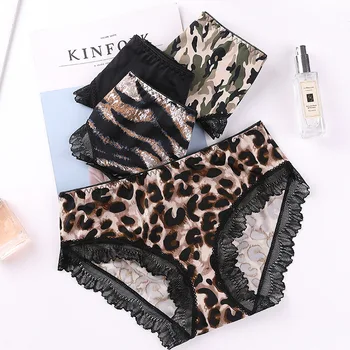 

Women Fashion Panties Sexy Leopard Pattern G-String Breifs Lace Thongs Knickers Underwear