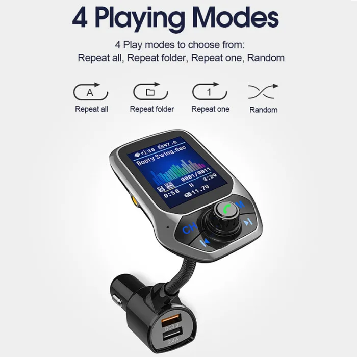 Автомобильный Bluetooth fm-передатчик MP3-плеер Hands Free радио адаптер USB зарядное устройство GK99
