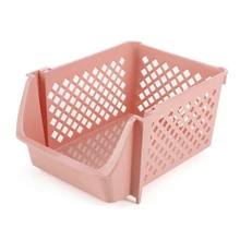  Stackable Storage Basket Organizer Food Snacks Toys Toiletries Plastic Storage Bins 
