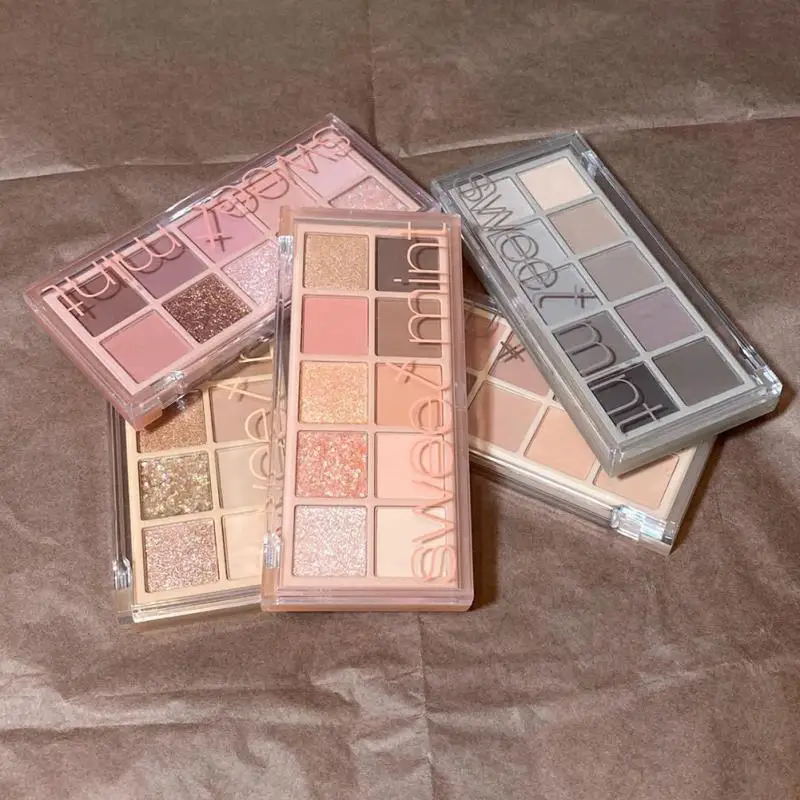 Sweet Mint Shimmer Matte Eyeshadow Makeup Palette 10 Colors Nude Glitter Glow Pigment Eye Shadow Long Lasting Cosmetic Powder |