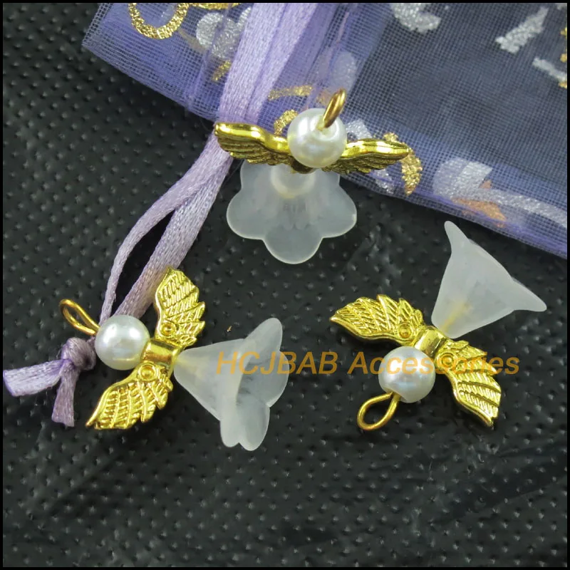 Мода 8 шт. цвета: золотистый Цвет крылья Лидер продаж белый Ангел Подвески